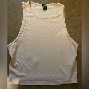 Cream crop top shirt (size medium)